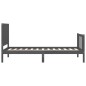 vidaXL Estructura de cama individual con cabecero madera maciza gris vidaXL Estructura de cama individual con cabecero madera maciza gris