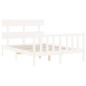 vidaXL Estructura de cama con cabecero madera maciza blanco 140x200 cm vidaXL Estructura de cama con cabecero madera maciza blanco 140x200 cm