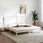 vidaXL Estructura de cama madera maciza de pino blanco 200x200 cm vidaXL Estructura de cama madera maciza de pino blanco 200x200 cm