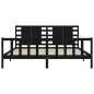 vidaXL Estructura cama de matrimonio con cabecero madera maciza negro