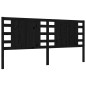 vidaXL Estructura cama de matrimonio con cabecero madera maciza negro