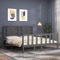 vidaXL Estructura de cama con cabecero madera maciza gris 160x200 cm vidaXL Estructura de cama con cabecero madera maciza gris 160x200 cm