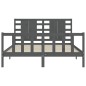 vidaXL Estructura de cama con cabecero madera maciza gris 160x200 cm vidaXL Estructura de cama con cabecero madera maciza gris 160x200 cm