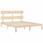 vidaXL Estructura de cama de matrimonio con cabecero madera maciza vidaXL Estructura de cama de matrimonio con cabecero madera maciza