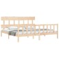 vidaXL Estructura de cama con cabecero madera maciza 200x200 cm vidaXL Estructura de cama con cabecero madera maciza 200x200 cm