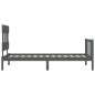 vidaXL Estructura de cama con cabecero madera maciza gris 100x200 cm