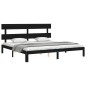 vidaXL Estructura de cama con cabecero madera maciza negro 200x200 cm