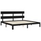 vidaXL Estructura de cama con cabecero madera maciza negro 200x200 cm