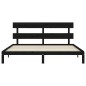 vidaXL Estructura de cama con cabecero madera maciza negro 200x200 cm