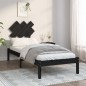 vidaXL Estructura de cama individual de madera maciza negro 75x190 cm