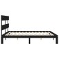 vidaXL Estructura de cama con cabecero madera maciza negro 200x200 cm