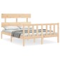 vidaXL Estructura de cama con cabecero madera maciza 140x190 cm vidaXL Estructura de cama con cabecero madera maciza 140x190 cm
