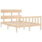 vidaXL Estructura de cama con cabecero madera maciza 140x190 cm vidaXL Estructura de cama con cabecero madera maciza 140x190 cm