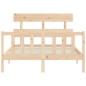 vidaXL Estructura de cama con cabecero madera maciza 140x190 cm vidaXL Estructura de cama con cabecero madera maciza 140x190 cm