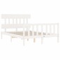 vidaXL Estructura de cama con cabecero madera maciza blanco 140x200 cm vidaXL Estructura de cama con cabecero madera maciza blanco 140x200 cm