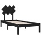 vidaXL Estructura de cama individual de madera maciza negro 75x190 cm