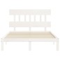 vidaXL Estructura de cama con cabecero madera maciza blanco 140x200 cm