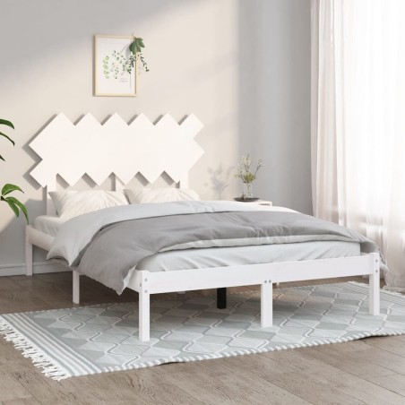 vidaXL Estructura cama pequeña doble madera maciza blanco 120x190 cm