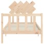 vidaXL Estructura de cama con cabecero madera maciza