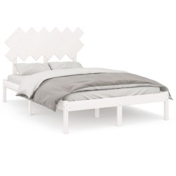 vidaXL Estructura cama pequeña doble madera maciza blanco 120x190 cm