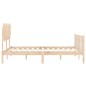 vidaXL Estructura de cama de matrimonio con cabecero madera maciza