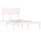vidaXL Estructura cama pequeña doble madera maciza blanco 120x190 cm