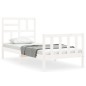 vidaXL Estructura de cama con cabecero madera maciza blanco 100x200 cm vidaXL Estructura de cama con cabecero madera maciza blanco 100x200 cm