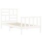 vidaXL Estructura de cama con cabecero madera maciza blanco 100x200 cm vidaXL Estructura de cama con cabecero madera maciza blanco 100x200 cm