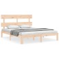 vidaXL Estructura de cama con cabecero madera maciza 160x200 cm vidaXL Estructura de cama con cabecero madera maciza 160x200 cm