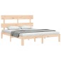 vidaXL Estructura de cama con cabecero madera maciza 160x200 cm vidaXL Estructura de cama con cabecero madera maciza 160x200 cm