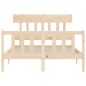 vidaXL Estructura de cama con cabecero madera maciza 140x190 cm
