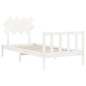 vidaXL Estructura de cama con cabecero madera maciza blanco 90x200 cm