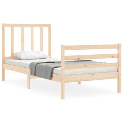 vidaXL Estructura de cama con cabecero madera maciza 100x200 cm