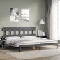 vidaXL Estructura de cama con cabecero madera maciza gris 200x200 cm vidaXL Estructura de cama con cabecero madera maciza gris 200x200 cm
