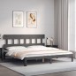 vidaXL Estructura de cama con cabecero madera maciza gris 200x200 cm vidaXL Estructura de cama con cabecero madera maciza gris 200x200 cm