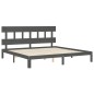 vidaXL Estructura de cama con cabecero madera maciza gris 200x200 cm vidaXL Estructura de cama con cabecero madera maciza gris 200x200 cm