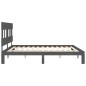 vidaXL Estructura de cama con cabecero madera maciza gris 200x200 cm vidaXL Estructura de cama con cabecero madera maciza gris 200x200 cm