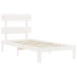 vidaXL Estructura de cama individual con cabecero madera maciza blanco vidaXL Estructura de cama individual con cabecero madera maciza blanco