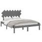vidaXL Estructura de cama de madera maciza gris 140x200 cm
