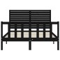 vidaXL Estructura de cama con cabecero madera maciza negro 120x200 cm vidaXL Estructura de cama con cabecero madera maciza negro 120x200 cm