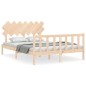 vidaXL Estructura de cama con cabecero madera maciza 140x190 cm vidaXL Estructura de cama con cabecero madera maciza 140x190 cm