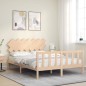 vidaXL Estructura de cama con cabecero madera maciza 140x190 cm vidaXL Estructura de cama con cabecero madera maciza 140x190 cm