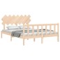 vidaXL Estructura de cama con cabecero madera maciza 140x190 cm vidaXL Estructura de cama con cabecero madera maciza 140x190 cm