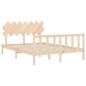 vidaXL Estructura de cama con cabecero madera maciza 140x190 cm vidaXL Estructura de cama con cabecero madera maciza 140x190 cm