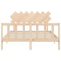 vidaXL Estructura de cama con cabecero madera maciza 140x190 cm vidaXL Estructura de cama con cabecero madera maciza 140x190 cm