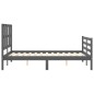 vidaXL Estructura de cama con cabecero madera maciza gris 140x200 cm vidaXL Estructura de cama con cabecero madera maciza gris 140x200 cm