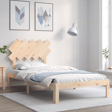 vidaXL Estructura de cama con cabecero madera maciza 100x200 cm