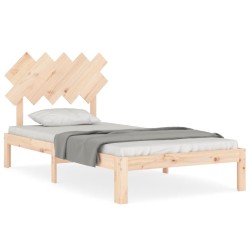 vidaXL Estructura de cama con cabecero madera maciza 100x200 cm