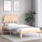 vidaXL Estructura de cama con cabecero madera maciza 100x200 cm vidaXL Estructura de cama con cabecero madera maciza 100x200 cm