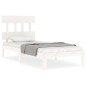 vidaXL Estructura de cama individual con cabecero madera maciza blanco vidaXL Estructura de cama individual con cabecero madera maciza blanco